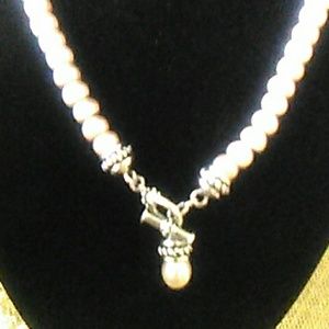 Honora Light creamy blush Pearl Toggle Necklace Mint